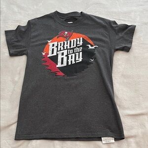 “Brady to the Bay” Graphic Tee - Dark Gray with Red & Orange Crest